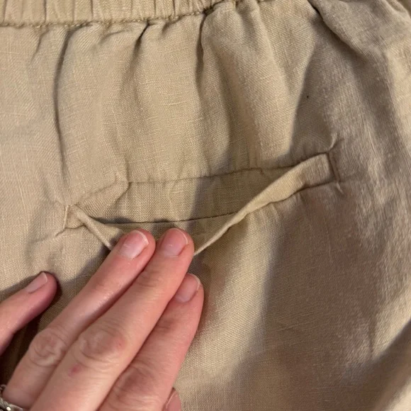 Quince 100% European Organic Linen Pull On Drawstring Shorts Driftwood Tan Sz M - Picture 9 of 16